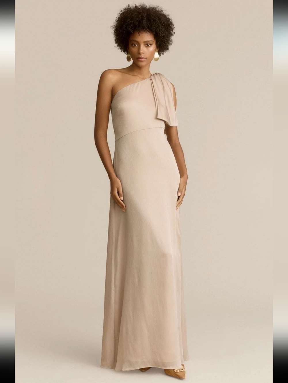Sachin & Babi Womens Dress NWT Chelsea One-Shoulder Georgette Bias Gown Size 12